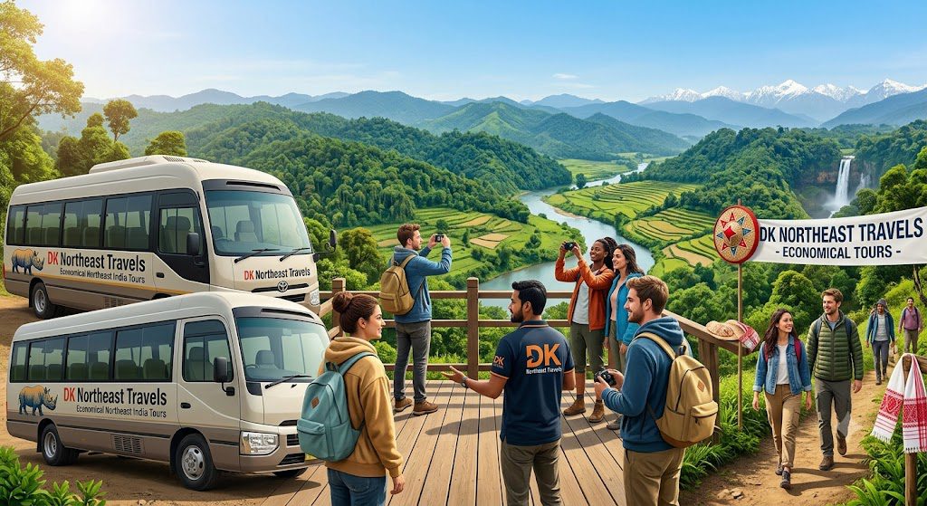 DK Northeast Travels Guwahati offering affordable Northeast India tour packages and travel services